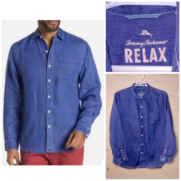 Tommy Bahama Other - Tommy Bahama Sea Glass Breezer 100% Linen Shirt Casual XL
